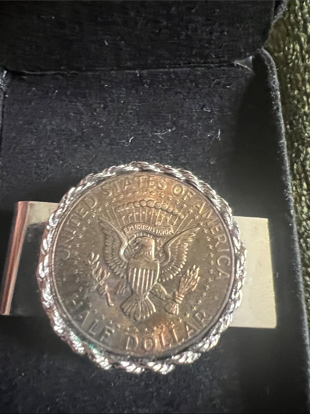 Silver Tone Presidential Half Dollar Money Clip